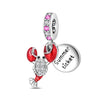 Diy Jewelry Bracelet Accessories Silver Plated Crayfish Crab Luminous Bottle Charm Hanging Beads Dripping Oil Design