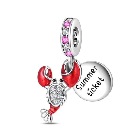 Diy Jewelry Bracelet Accessories Silver Plated Crayfish Crab Luminous Bottle Charm Hanging Beads Dripping Oil Design