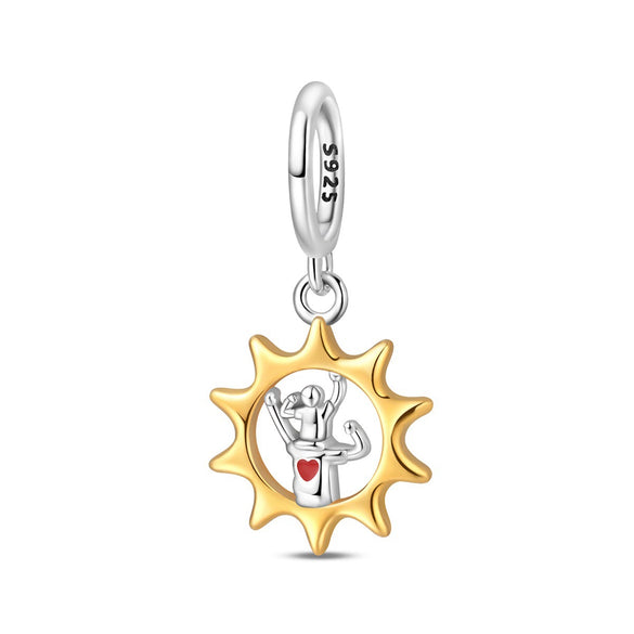 Diy Jewelry Bracelet Accessories 925 Sterling Silver Charm Beads Hug Hand In Hand Pendant With Dripping Oil Design And Original Design Style