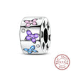 Diy Jewelry Bracelet Accessories 925 Sterling Silver Charm Bow Fixed Clip Rubber Plug Positioning Buckle With Dripping Oil Design
