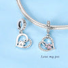 Diy Jewelry Bracelet Accessories 925 Sterling Silver Vintage Cross Celtic Knot Crystal Star Bead Charm Pendant With Dripping Oil Design