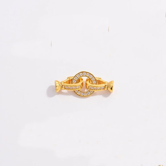 Diy Jewelry Buckle Double Buckle Connector S925 Sterling Silver Microinlaid Zircon Round Pearl Shape Minimalist Style