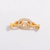 Diy Jewelry Buckle Double Buckle Connector S925 Sterling Silver Microinlaid Zircon Round Pearl Shape Minimalist Style