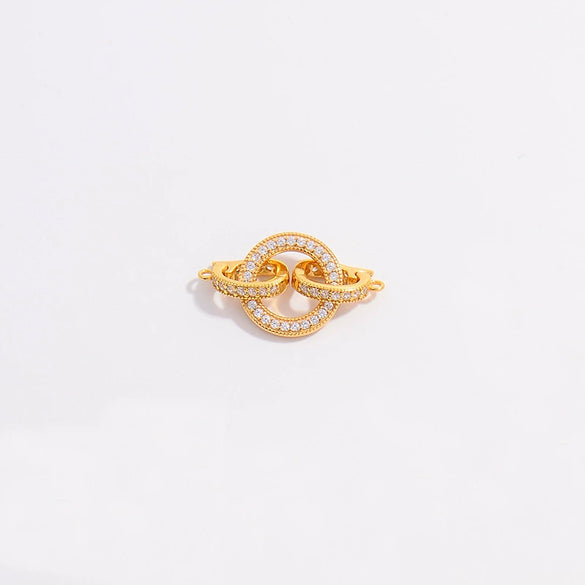 Diy Jewelry Buckle Double Buckle Connector S925 Sterling Silver Microinlaid Zircon Round Pearl Shape Minimalist Style