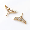 Diy Jewelry Earrings Copper Crown Mermaid Tail Small Wings Real Gold Electroplated With Pearl Decorative Accessories