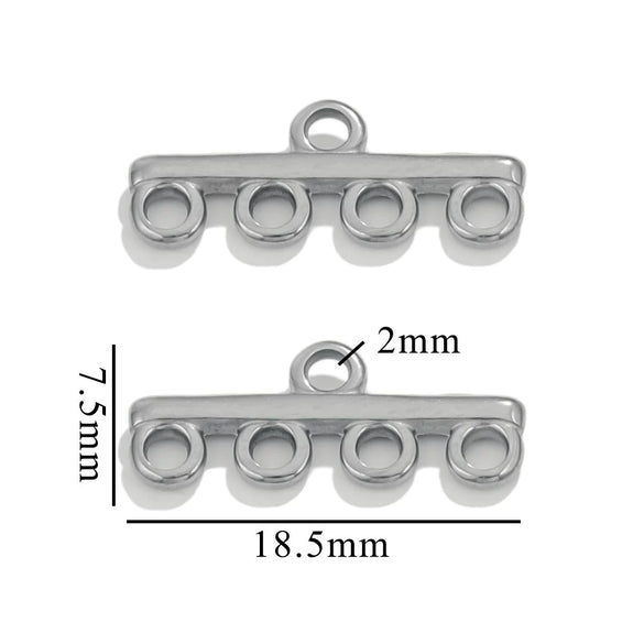 Diy Jewelry Making Stainless Steel Multistrand Porous Curved Connector Accessories Electroplated