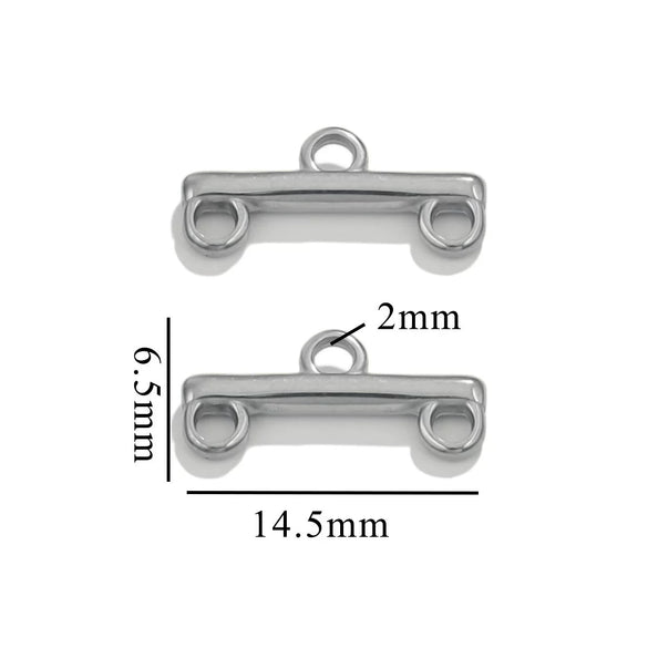 Diy Jewelry Making Stainless Steel Multistrand Porous Curved Connector Accessories Electroplated