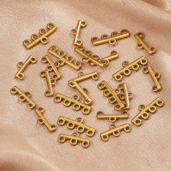 Diy Jewelry Making Stainless Steel Multistrand Porous Curved Connector Accessories Electroplated