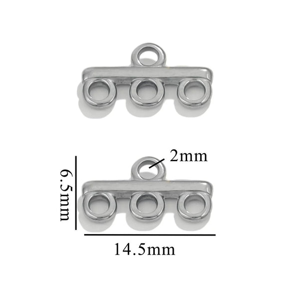 Diy Jewelry Making Stainless Steel Multistrand Porous Curved Connector Accessories Electroplated