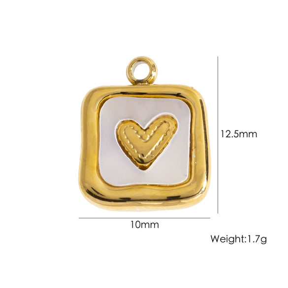 Diy Jewelry Pendant 304 Stainless Steel Colorful Diamondinlaid Peach Heart Pendant Electroplated