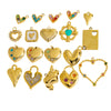 Diy Jewelry Pendant 304 Stainless Steel Colorful Diamondinlaid Peach Heart Pendant Electroplated