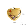 Diy Jewelry Pendant 304 Stainless Steel Colorful Diamondinlaid Peach Heart Pendant Electroplated