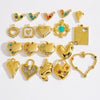 Diy Jewelry Pendant 304 Stainless Steel Colorful Diamondinlaid Peach Heart Pendant Electroplated