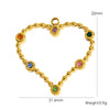 Diy Jewelry Pendant 304 Stainless Steel Colorful Diamondinlaid Peach Heart Pendant Electroplated