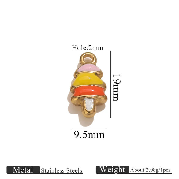 Diy Jewelry Pendant Stainless Steel Plated 18K Vacuum Colorpreserving Elephant Horse Rhino Christmas Tree Shaped With Dripping Oil Technique