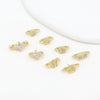 Diy Jewelry Spacer Beads Copper 18K Real Gold Plated Microinlaid Zircon Bow Style Allmatching Geometric