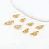 Diy Jewelry Spacer Beads Copper 18K Real Gold Plated Microinlaid Zircon Bow Style Allmatching Geometric