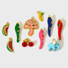 Diy Jewelry Stainless Steel Oil Dripping Fruit Pattern Pendants Earrings Bracelets Necklaces Accessories