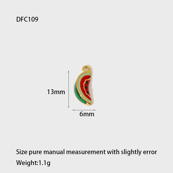 Diy Jewelry Stainless Steel Oil Dripping Fruit Pattern Pendants Earrings Bracelets Necklaces Accessories