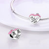 Diy Love Beads Pendant Jewelry 925 Silver Copper Plated With Dripping Oil Design For Family Friendship
