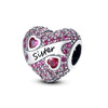 Diy Love Beads Pendant Jewelry 925 Silver Copper Plated With Dripping Oil Design For Family Friendship