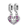 Diy Love Beads Pendant Jewelry 925 Silver Copper Plated With Dripping Oil Design For Family Friendship