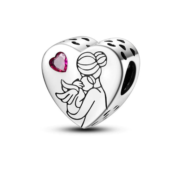Diy Love Beads Pendant Jewelry 925 Silver Copper Plated With Dripping Oil Design For Family Friendship