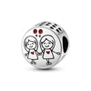 Diy Love Beads Pendant Jewelry 925 Silver Copper Plated With Dripping Oil Design For Family Friendship