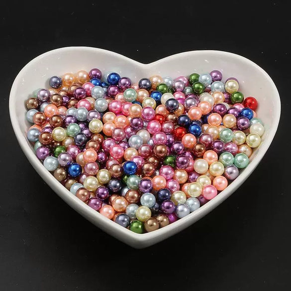 Diy Manual Glue Filler Accessories Nonporous Abs Imitation Pearl Beads Natural Style