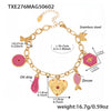 Diy Multiaccessory Burgundy Oil Dripping Heart Necklace And Bracelet Set In Stainless Steel With Diamonds Electroplated For Women