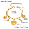 Diy Multifittings Bracelet Stainless Steel Geometric Pattern Electroplated Women's Foot Accessories