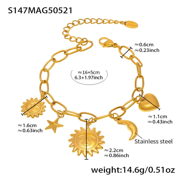 Diy Multifittings Bracelet Stainless Steel Geometric Pattern Electroplated Women's Foot Accessories
