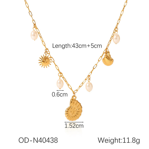 Diy Tassel Charm Clavicle Chain Fashion Design Stainless Steel And Titanium Steel Heart Flower Pendant Necklace With Pvd Vacuum Plating