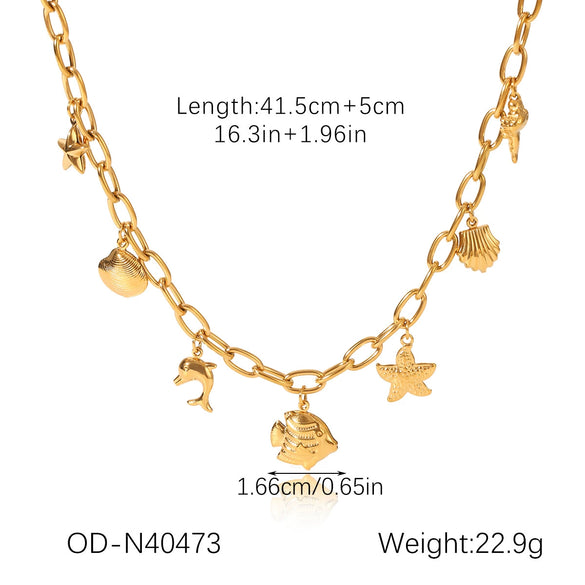 Diy Tassel Charm Clavicle Chain Fashion Design Stainless Steel And Titanium Steel Heart Flower Pendant Necklace With Pvd Vacuum Plating