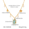 Diy Tassel Charm Clavicle Chain Fashion Design Stainless Steel And Titanium Steel Heart Flower Pendant Necklace With Pvd Vacuum Plating