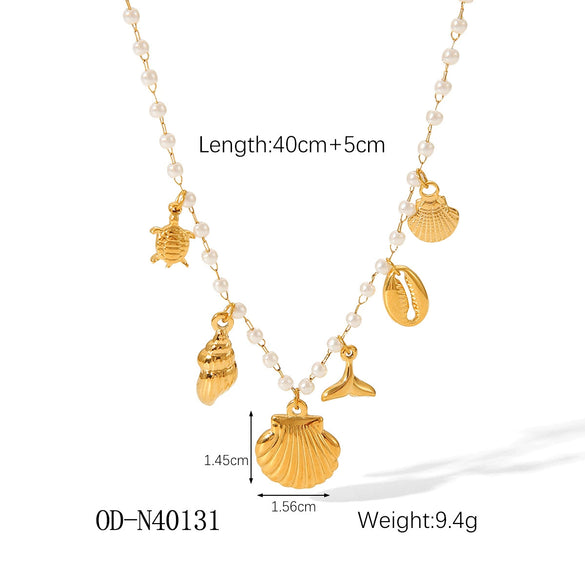 Diy Tassel Charm Clavicle Chain Fashion Design Stainless Steel And Titanium Steel Heart Flower Pendant Necklace With Pvd Vacuum Plating