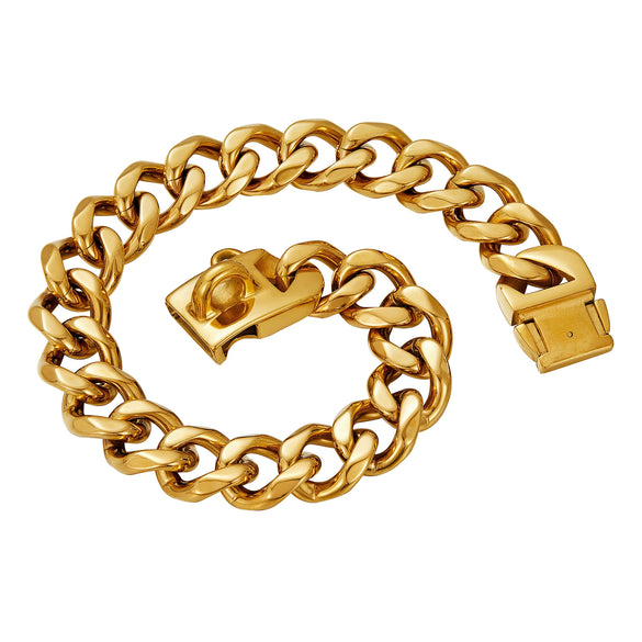 Dog Chain Titanium Steel Cowboy Style Single Six Chain Polished Vacuum Plating