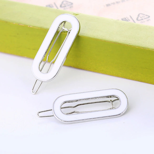 Donut Metal Hair Clip Women's Headwear Electroplated Oneword Clip