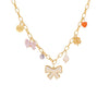 Dopamine Color Fashion Ol Women's Stainless Steel Necklace With Bow Tie Design And Electroplating