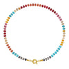 Dopamine Color Natural Stone Abacus Beaded Handmade Stainless Steel Necklace For Women With Geometric Style