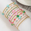 Dopamine Colorful Shell Cross Bracelet Multilayered Handmade With Rice Beads Soft Clay
