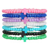 Dopamine Colorful Shell Cross Bracelet Multilayered Handmade With Rice Beads Soft Clay