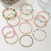 Dopamine Colorful Shell Cross Bracelet Multilayered Handmade With Rice Beads Soft Clay
