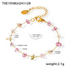Dopamine Crystal Stainless Steel Chain Clavicle Necklace And Bracelet With Electroplating Light Luxury Style