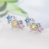 Dopamine Fivepointed Star Zirconia Titanium Steel Girly Earrings