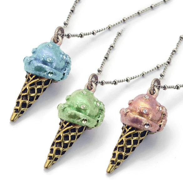 Dopamine Necklace Copper Drop Shape Set With Diamonds Furnace Vacuum Plating Colorpreserving Colorful Ice Cream Gourmet Series Unisex