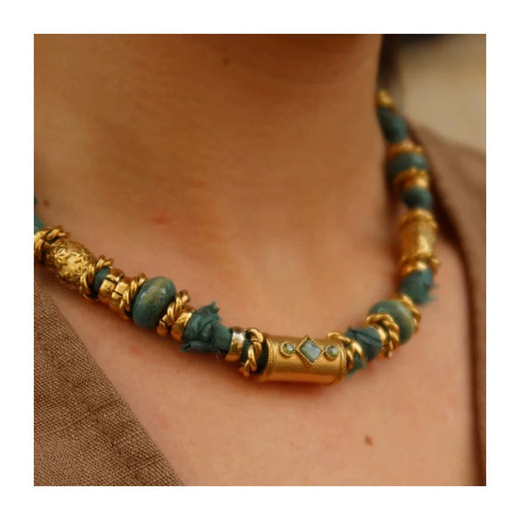 Dopamine Necklace Zircon Handmade Cylindrical Ushaped Copper Electroplating