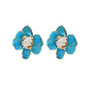 Dopamine Rose Red Women's Exaggerated Highend Earrings Zinc Alloy Flower Electroplated