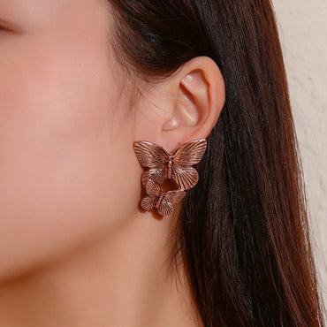 Double Butterfly Fashion Exaggerated Creative Temperament Earrings