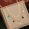 Double Butterfly Star Moon Clavicle Chain Stainless Steel Necklace With Electroplating For Women